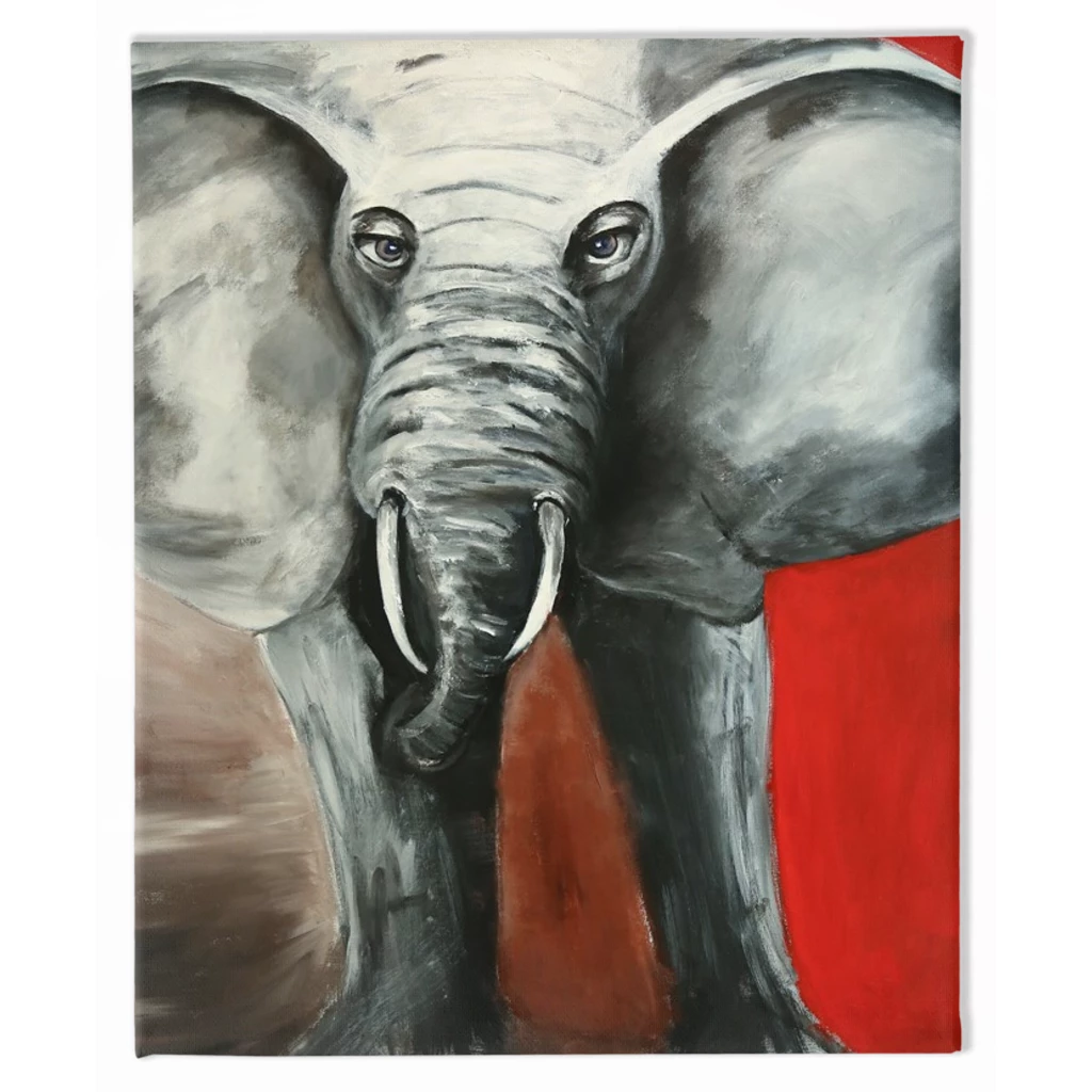 The Sad Elephant Traditional Stretched Canvas Print