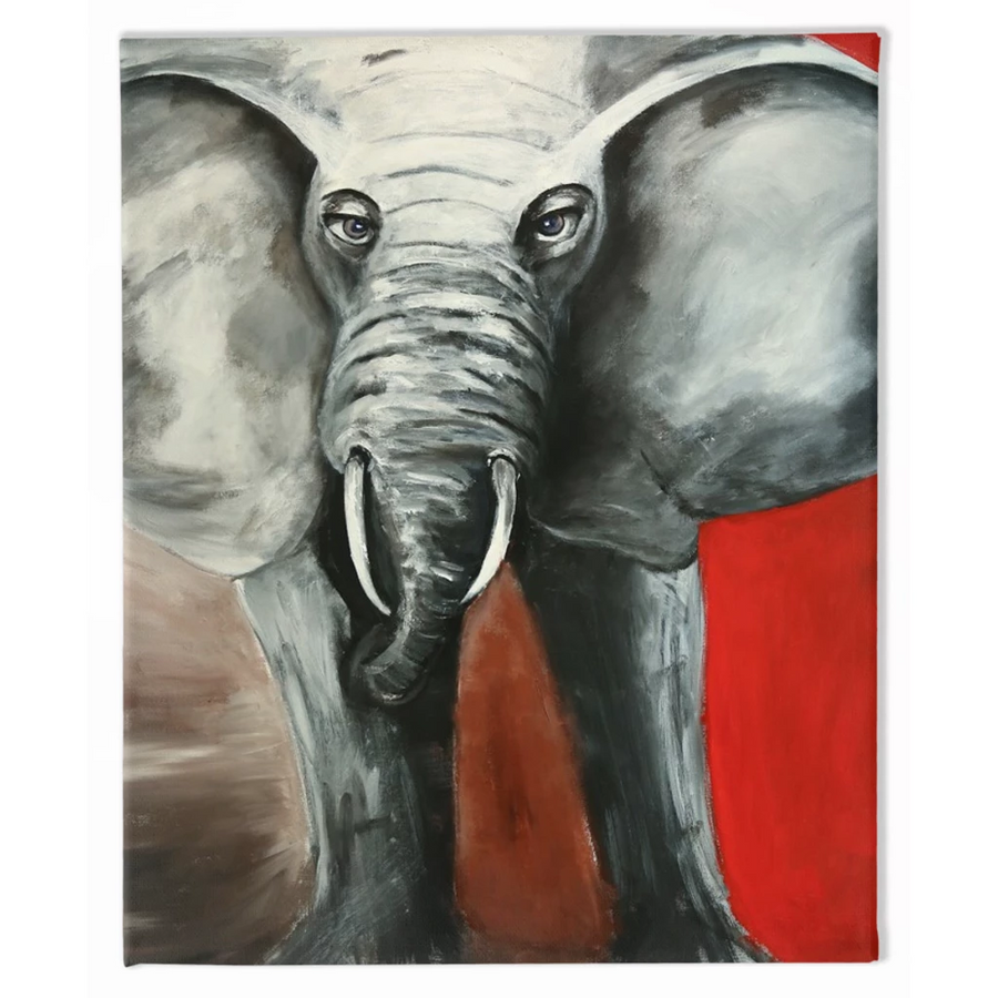 The Sad Elephant Traditional Stretched Canvas Print