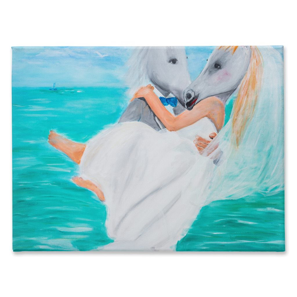 THEY SAID: "NEIGH DO" Traditional Stretched Canvas Print