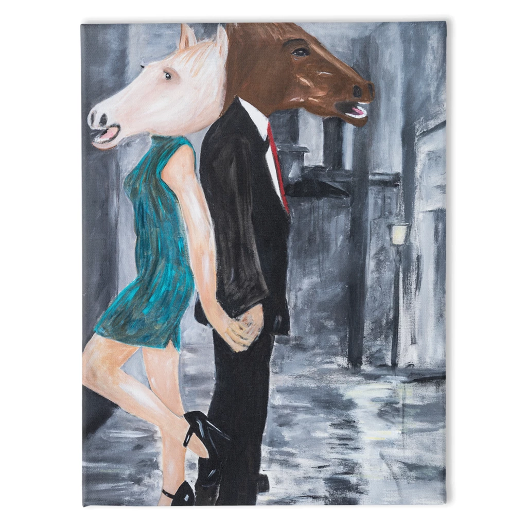 STABLE MATES Traditional Stretched Canvas Print